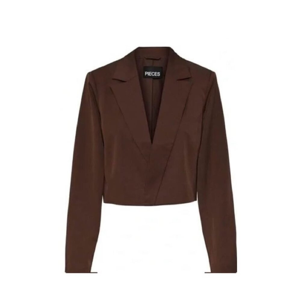 NEW W TAGS - PIECES Chocolate Brown Cropped Blazer Size XL